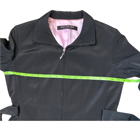 Marc New York Black Trench Coat with Belt - Picture 10 of 10